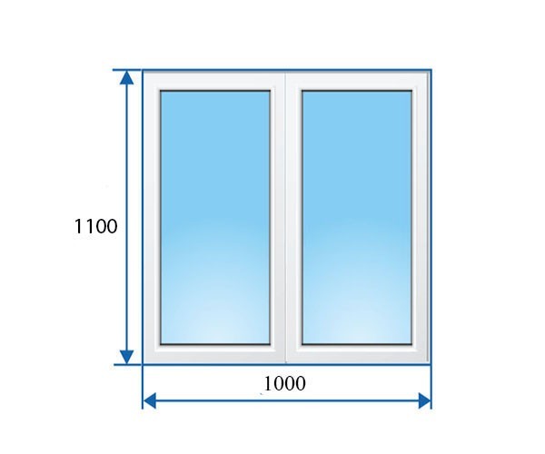 

Окно металлопластиковое Aluplast 1 Ideal 2000 60 mm глухое 1000х1100 мм белое