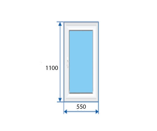 

Окно металлопластиковое Aluplast 1 Ideal 8000 85 mm глухое 550х1100 мм белое