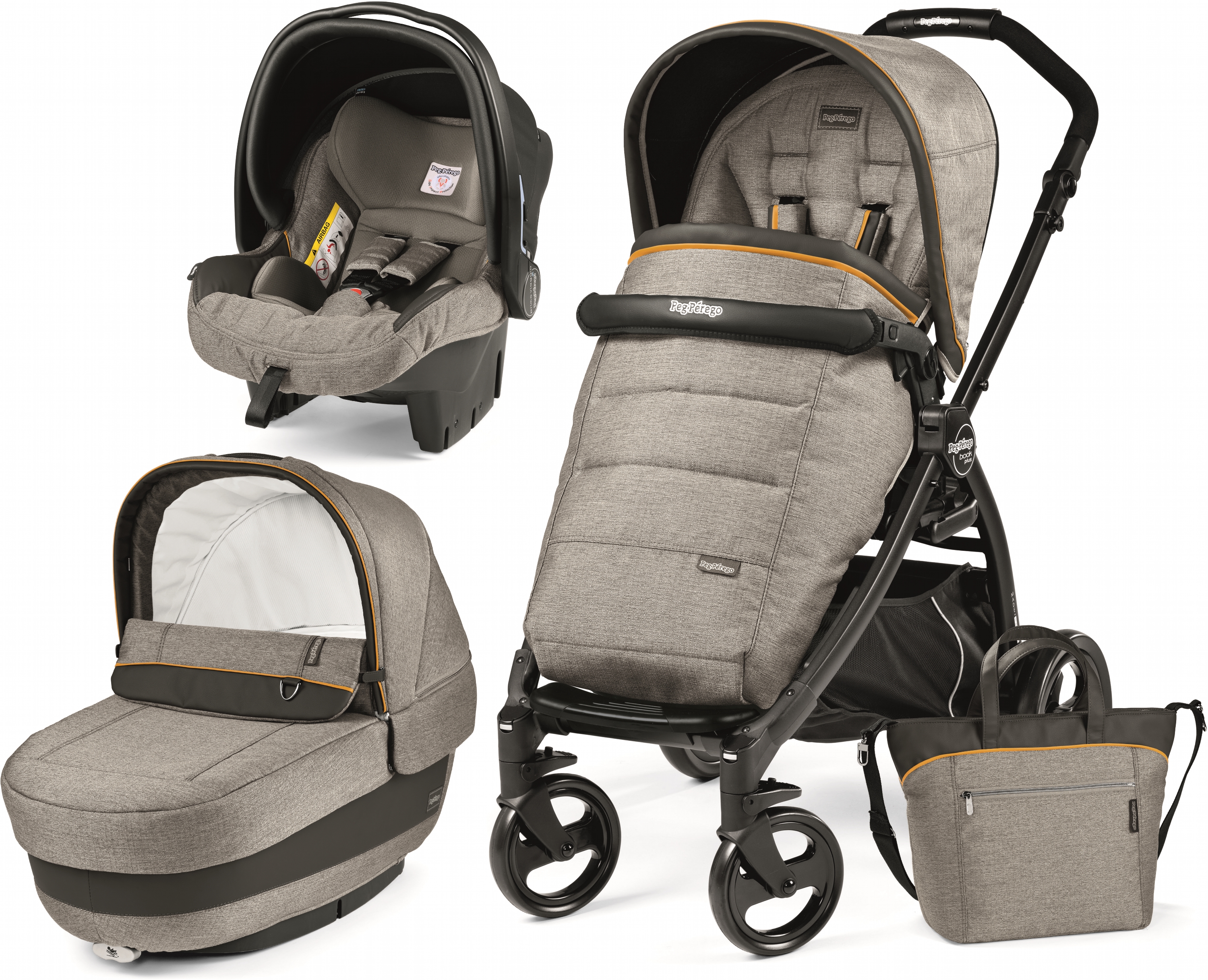 

Универсальная коляска 3в1 Peg-Perego Book Plus Luxe Grey Серая (PACK02-00000000001)