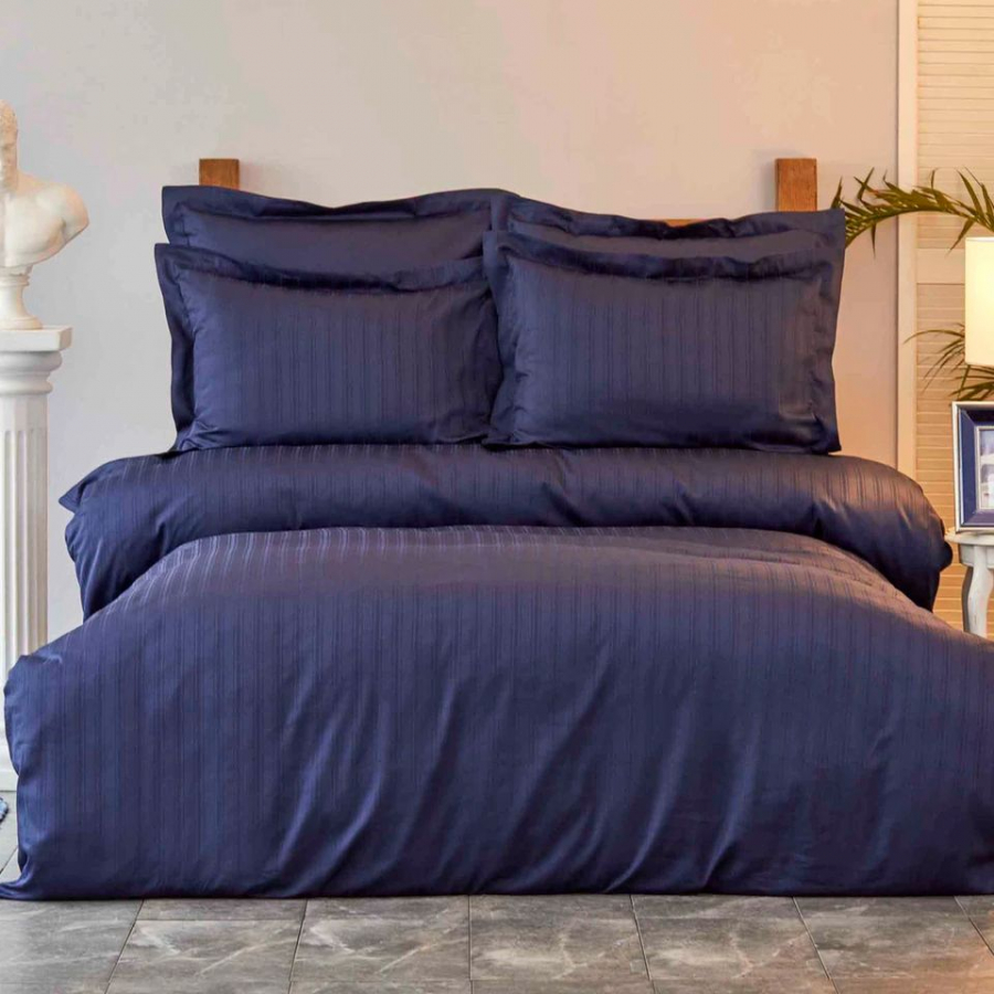 

Комплект постельного белья Karaca Home Сатин Charm Bold Lacivert Синий 160х220 (svt-2000022285643)