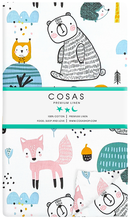 

Подростковый постельный комплект Cosas 155х215 AnimalsForest_Mustard_155