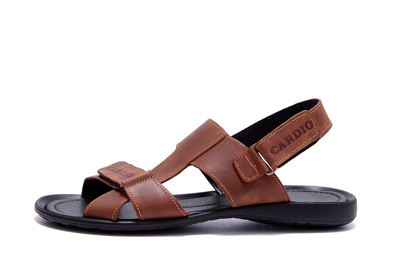 

Мужские кожаные сандалии CARDIO Brown р.44