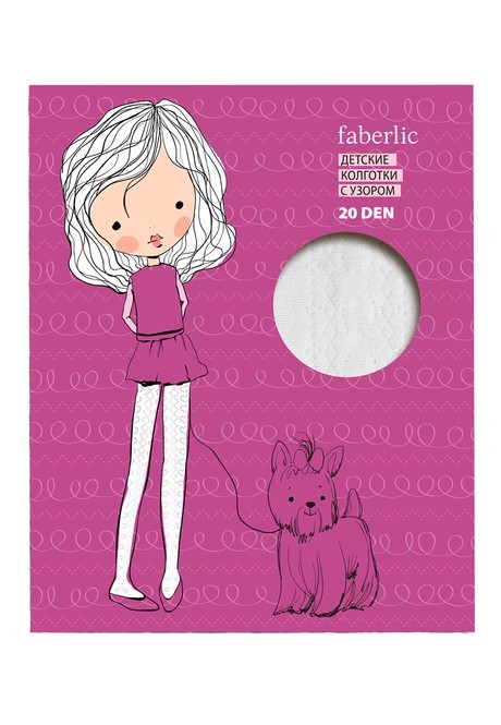 

Колготки детские с ажурным узором, плотность 20 den, цвет белый, размер 92-98, Moda Faberlic