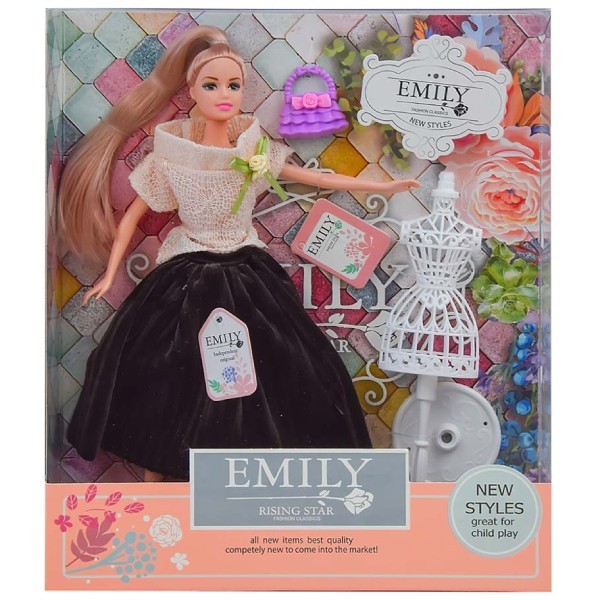 

Кукла Emily Блондинка в коричневой юбке и бежевом топе