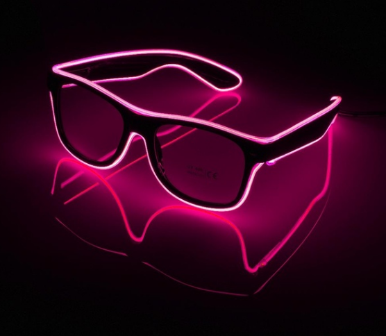 

Очки светодиодные прозрачные El Neon ray pink неоновые