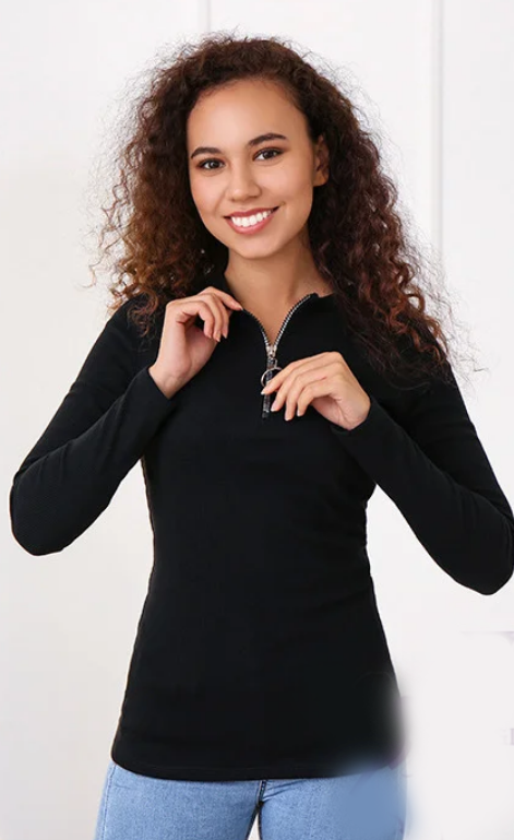 

Женская кофта с молнией Fashion Woman GF4480 р42/44 черная