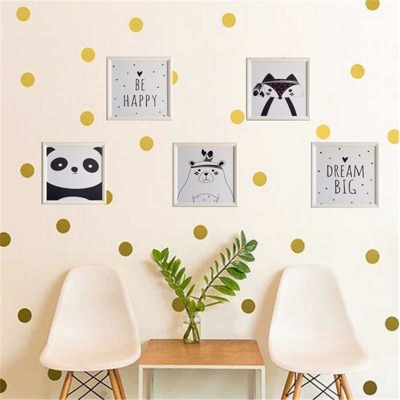 

Набор из 5-ти постеров "Be happy" в деревянных рамах 275х275мм Frames Posters Décor