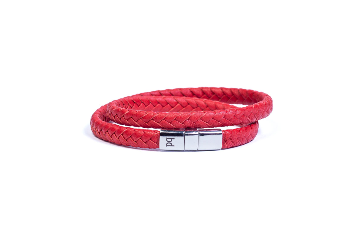 

Женский браслет из кожи Band Riga Red 19 Красный