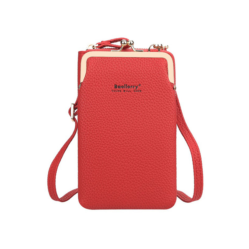 

Женский кошелек-сумка через плечо Lesko N8601 Red