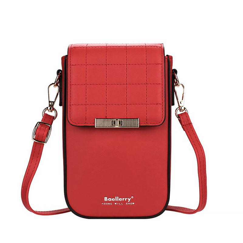 

Женский кошелек-сумка Lesko N8612 Red на одно плечо