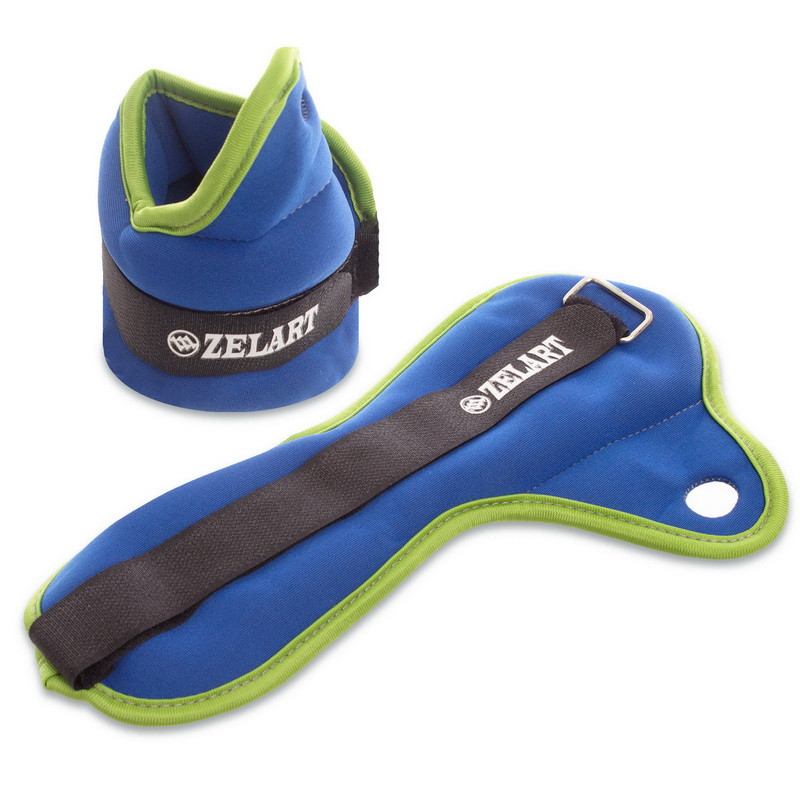 

Утяжелители манжеты для рук Zelart My Fit 1965-1 2 шт по 0,5 кг Blue-Green