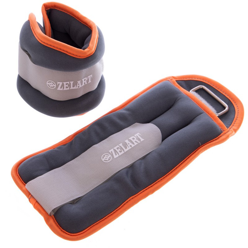 

Утяжелители для рук и ног Zelart Sport My Fit 5733-2 2 шт по 1 кг Grey-Orange