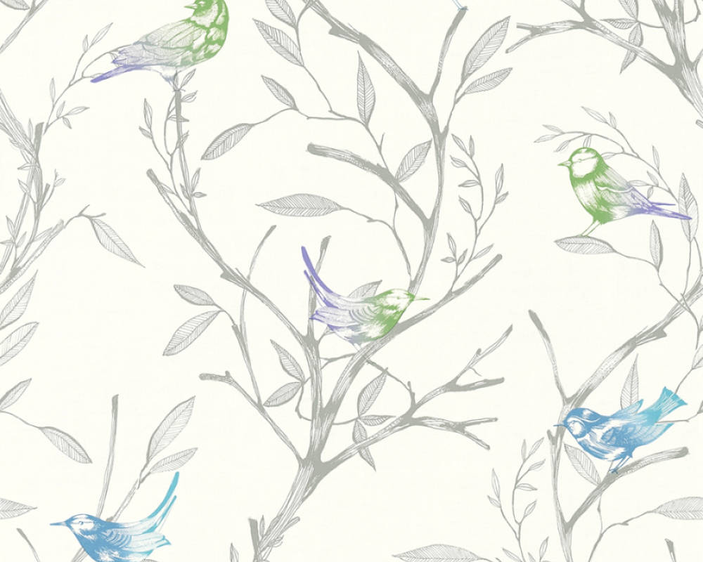 

Виниловые обои на флизилиновой основе AS Creation Colibri 36623-1 серо-бежевый птицы