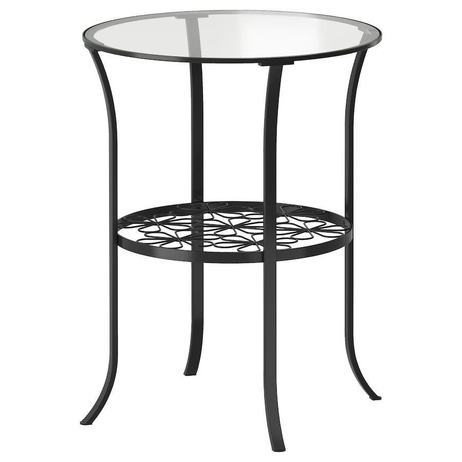 

Придиванный столик IKEA KLINGSBO черный, прозрачное стекло, 49x62 см 201.285.64