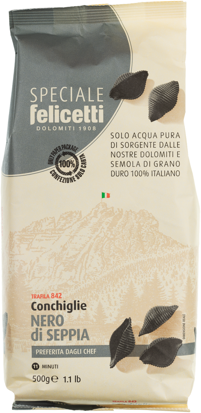 Макароны Felicetti Конкилье с чернилами каракатицы 500 г (8000755008421 ...
