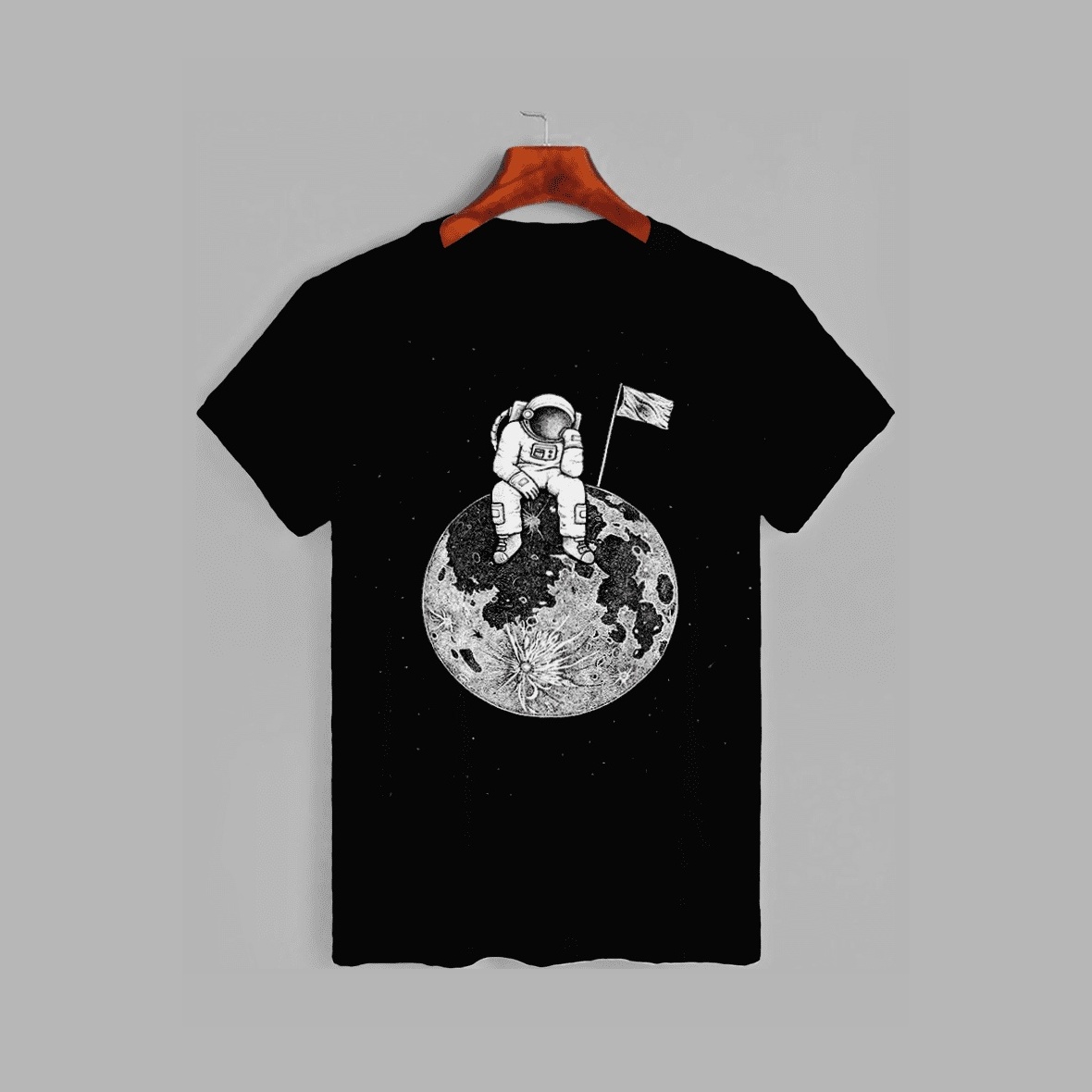 Акція на Футболка Likey Космонавт на місяці M150-1748 3XL Чорна від Rozetka