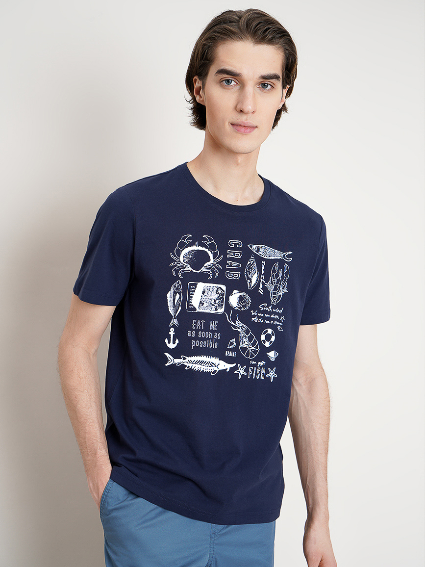 

Футболка O'STIN Casual WZJR5USA32 S Синяя