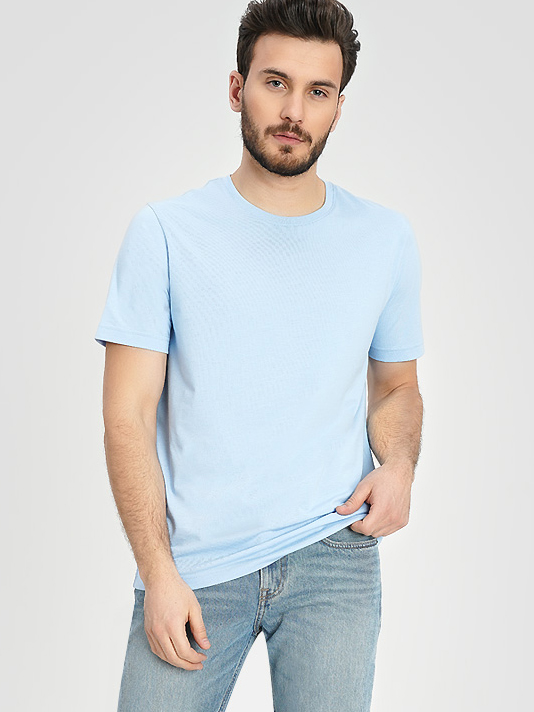 

Футболка O'STIN Casual ELKOQKQ2JG S Светло-синяя