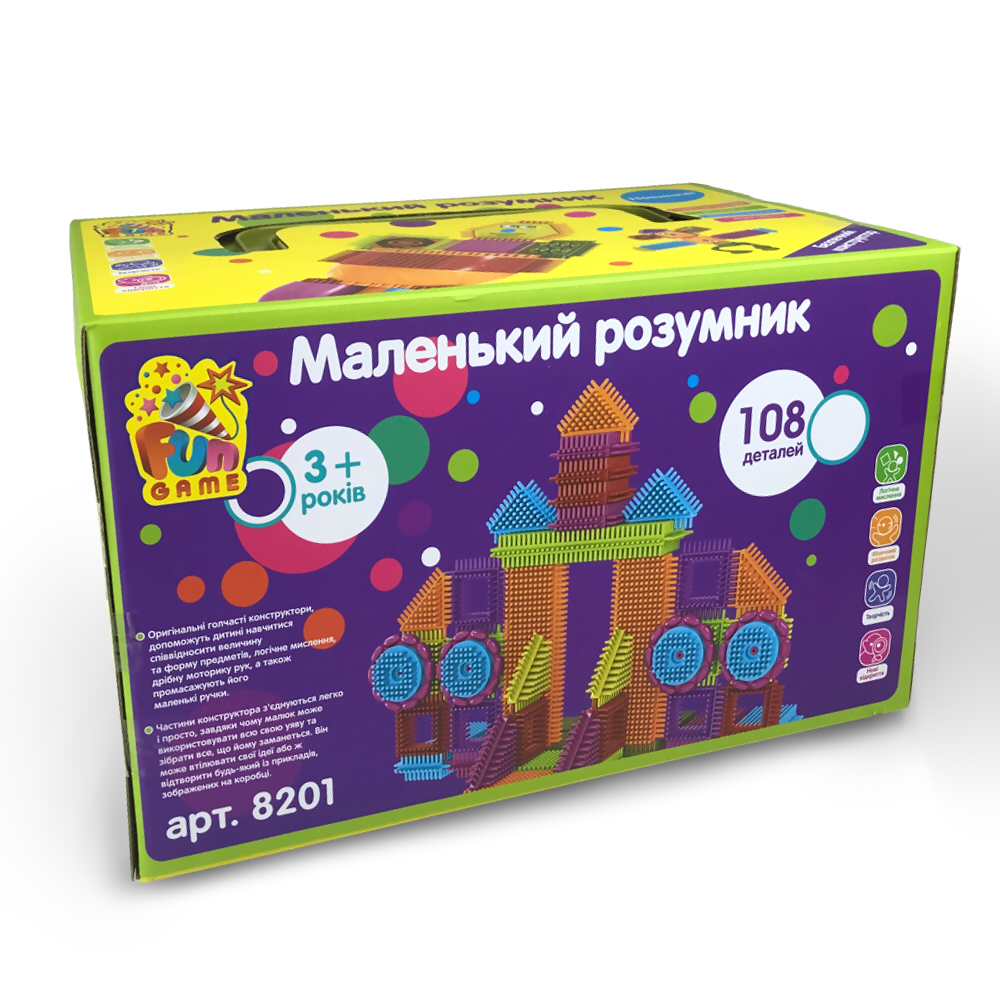 

Конструктор игольчатый A-Toys “Маленький разумник”, 108 деталей, 8201