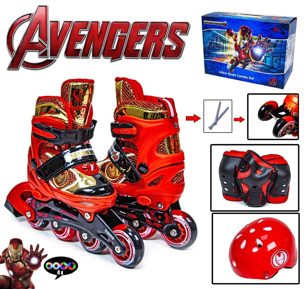 

Комплект роликовых коньков с защитой Marvel Iron Man р.27-30