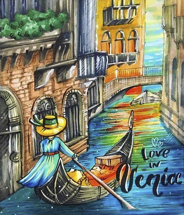 

Набор алмазной вышивки Алмазная мозаика "LOVE IN VENICE" 40х50 (403)