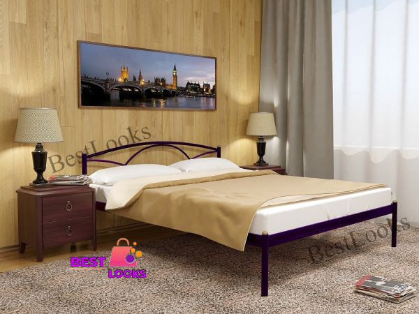 

Кровать металлическая полуторная 140х200 Метакам Палермо-1 Фиолетовый