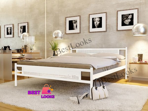 

Кровать металлическая двуспальная 180х190 Метакам Флай New-2 Белый
