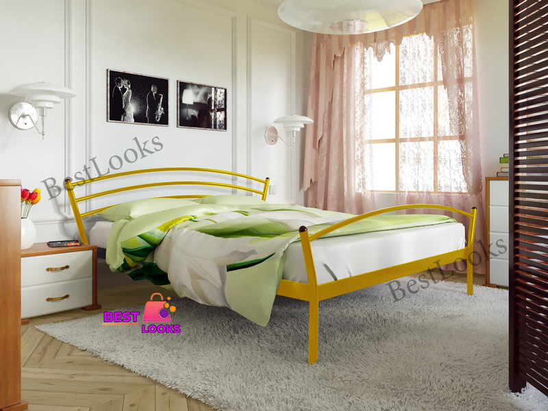 

Кровать металлическая двуспальная 160х190 Метакам Марко-2 Золото