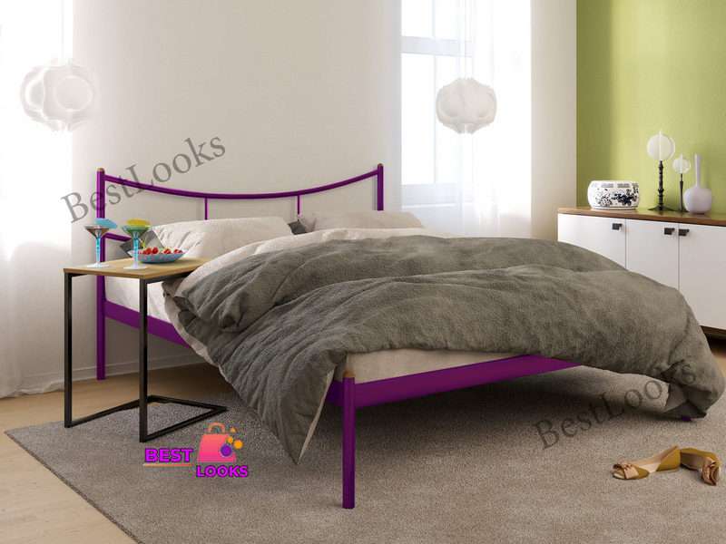 

Кровать металлическая полуторная 140х190 Метакам Сакура-1 Фиолетовый