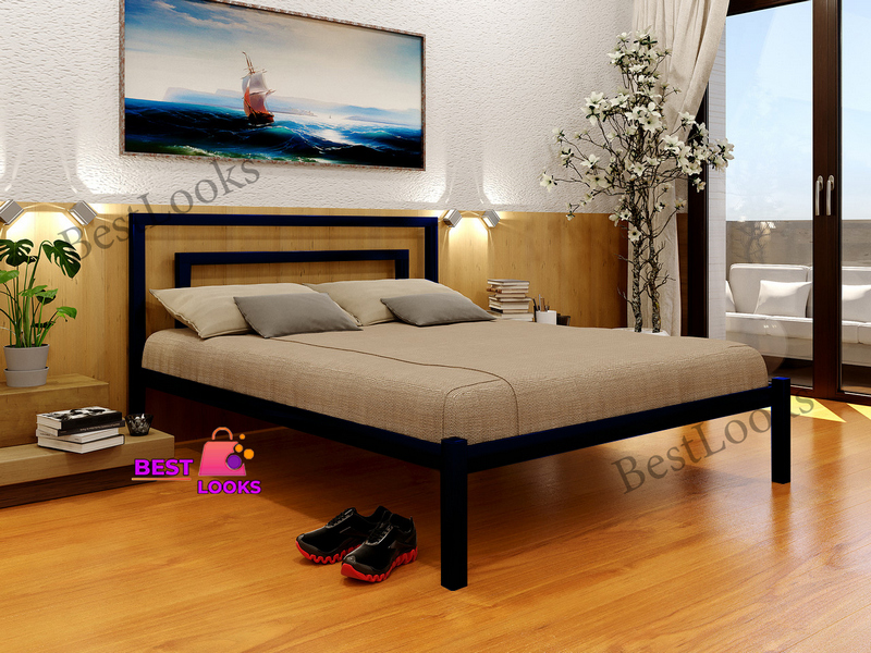 

Кровать металлическая полуторная 140х190 Метакам Брио-1 Синий