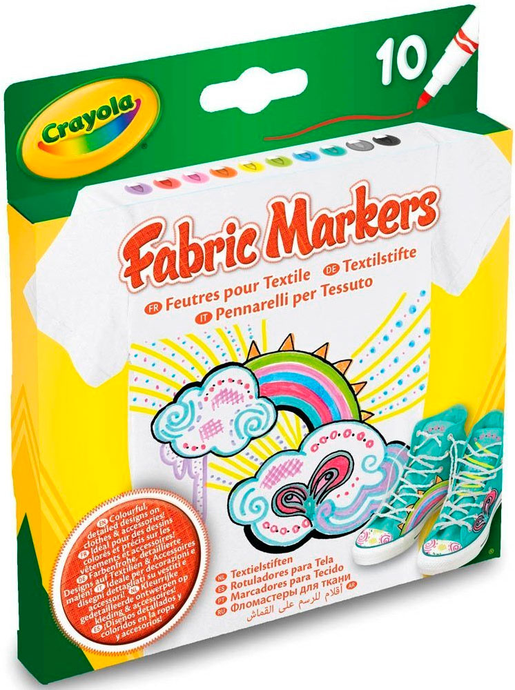 

Фломастеры для рисования по ткани (10 шт), Crayola (12-37300)