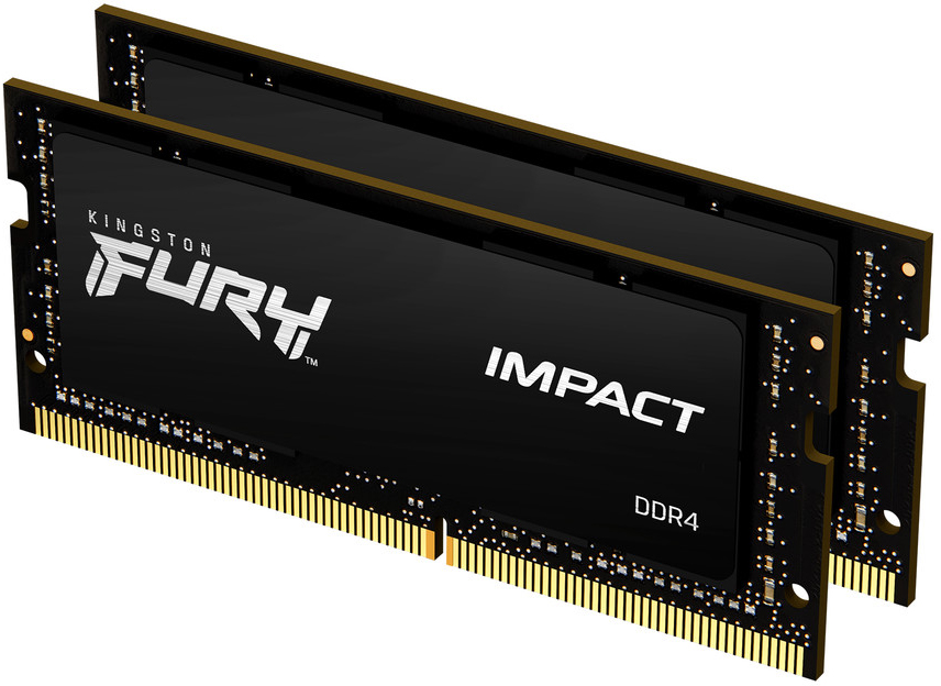 

Оперативная память Kingston Fury SODIMM DDR4-2933 65536MB PC4-23500 (Kit of 2x32768) Impact Black (KF429S17IBK2/64)