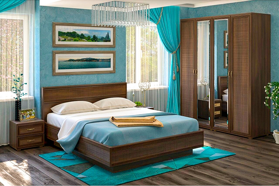 

Спальня комплект Лером Карина из МДФ 160*200 см Акация Молдау (ler-1000)