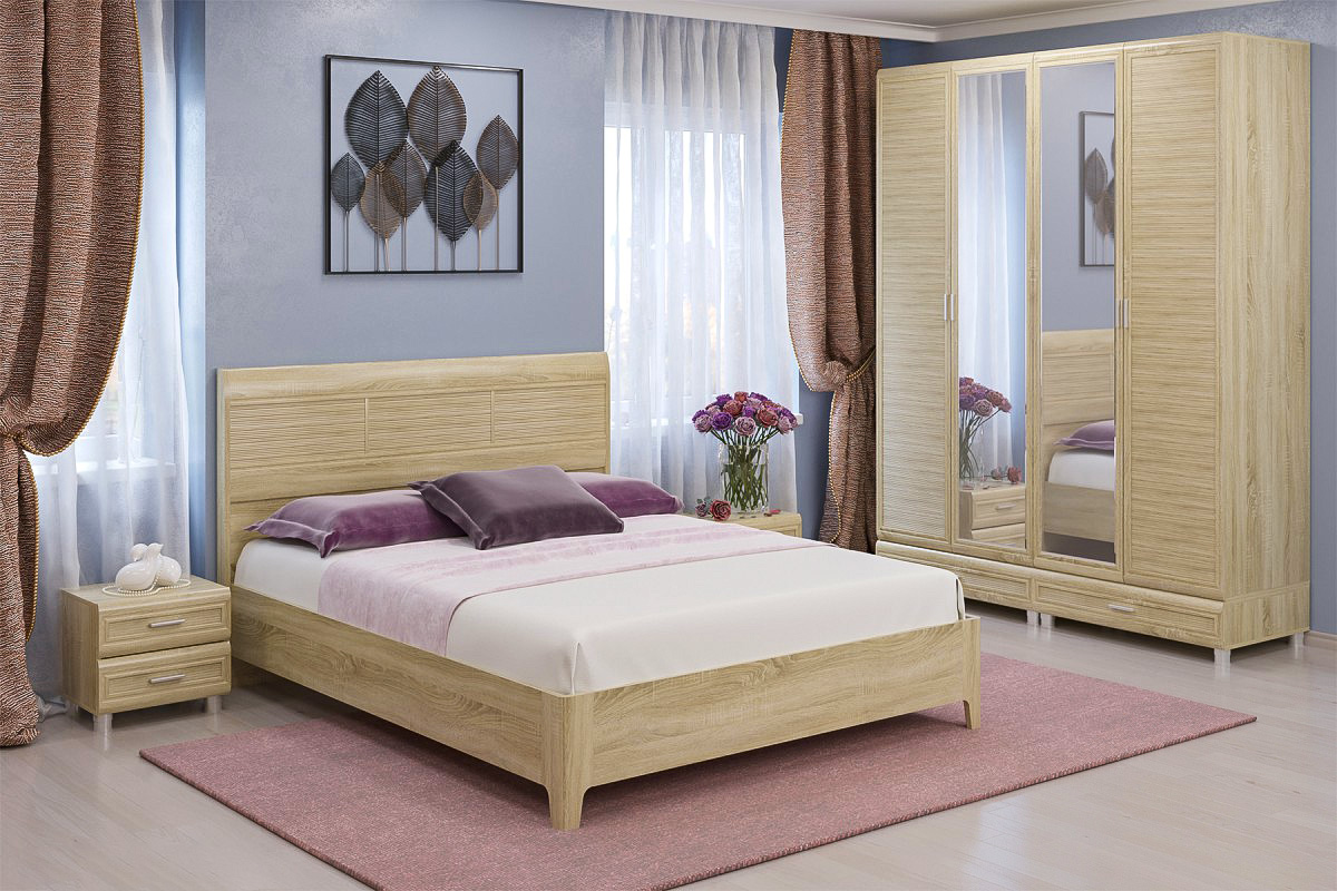 

Спальня комплект Лером Мелисса из МДФ 160*200 см Дуб Сонома (ler-1324)