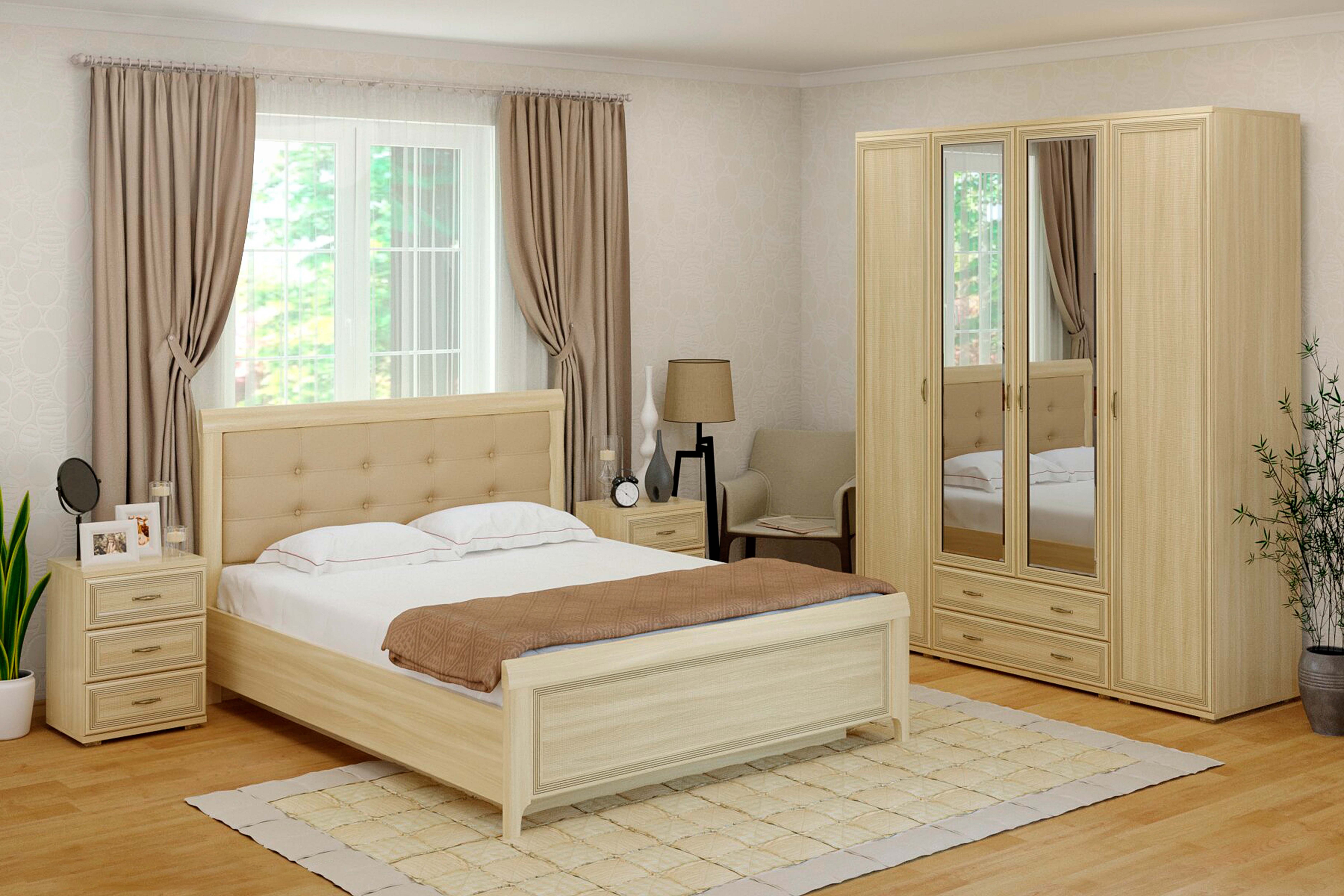 

Спальня комплект Лером Карина из МДФ 160*200 см Ясень Асахи (ler-1031)