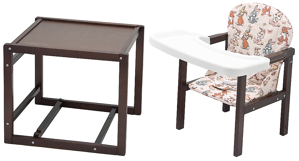 

Стульчік- трансформер Babyroom Поні-220 тонований пластикова стільниця бежевий (зайчики)