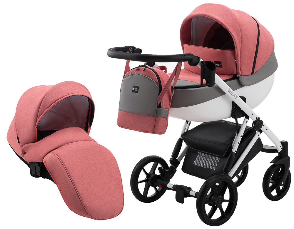 

Коляска 2 в 1 Bair Next White Soft 53 кораловий (625546)
