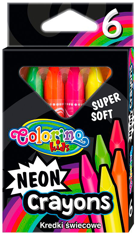 

Карандаши восковые трехгранные NEON JUMBO, 6 цветов, Colorino (12-71233)