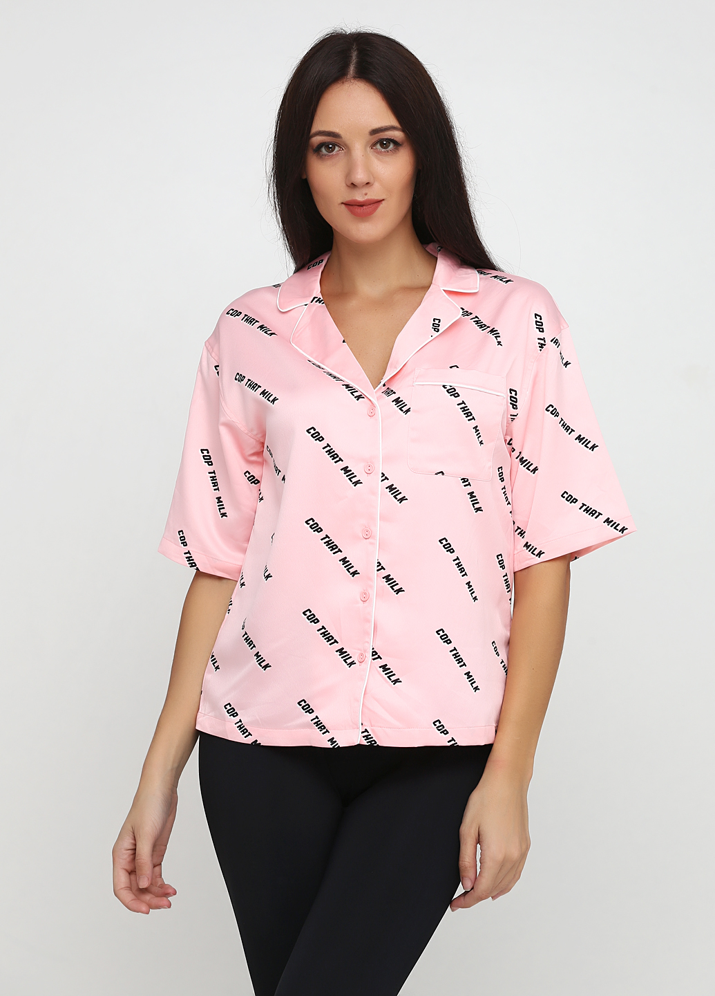 

Рубашка H&M 38 розовый-черный 0644378_cop.that