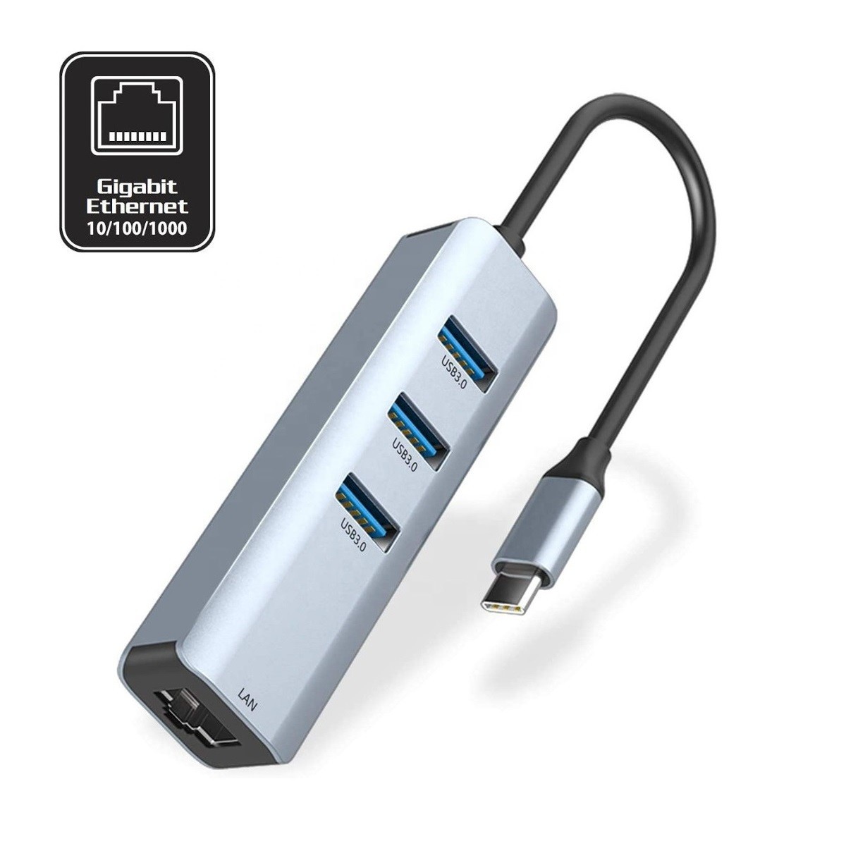 Адаптер "C.i" USB Type-C (Thunderbolt 3) to Gigabit LAN + 3xUSB3.0 ...