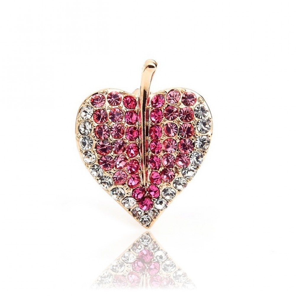 

Брошь женская BROCHE бижутерия с кристаллами Сердце розовая BRSF111045