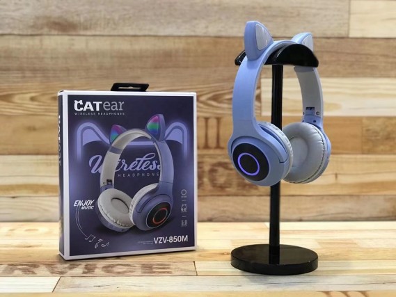 

Беспроводные Bluetooth наушники Cat Ear VZV-850M с ушками и LED подсветкой (Голубой)