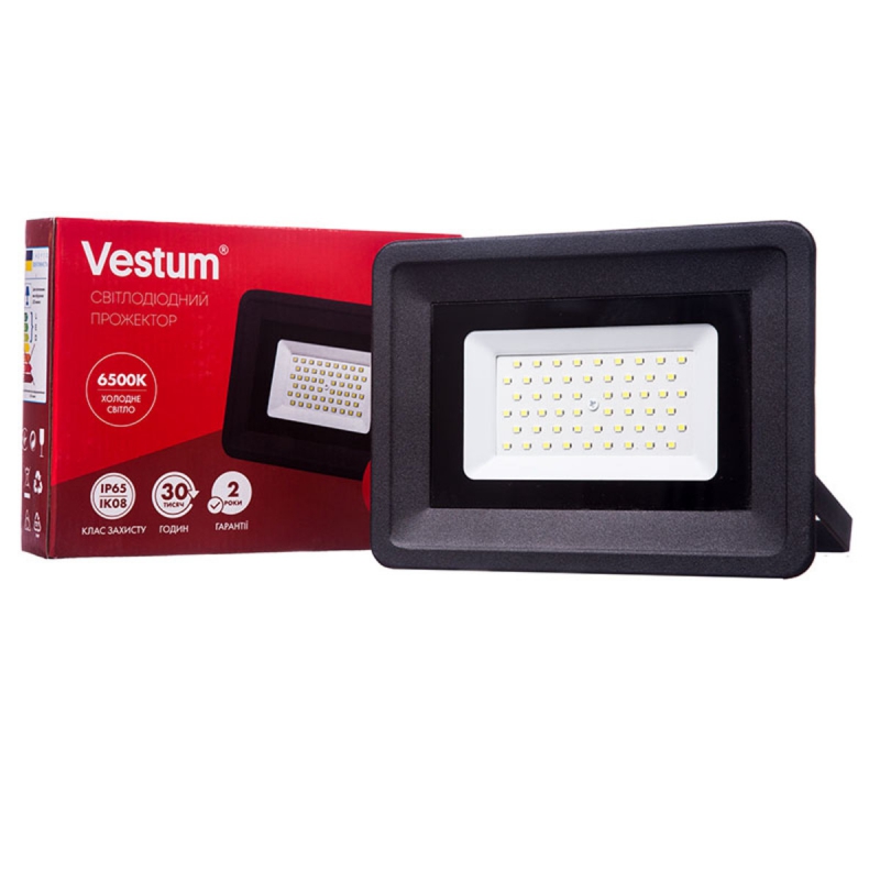 

Прожектор LED Vestum 50W 4300Лм 6500K 185-265V IP65 (1-VS-3004)