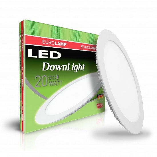 

Светодиодный светильник EUROLAMP круглый Downlight 20W 4000K (LED-DLR-20/4)