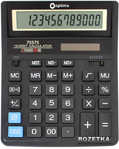 

Калькулятор электронный Optima 12-разрядный (75575)