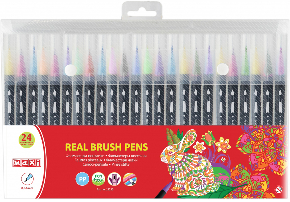 

Фломастеры-кисточки Maxi Real Brush 24 цвета (MX15230)