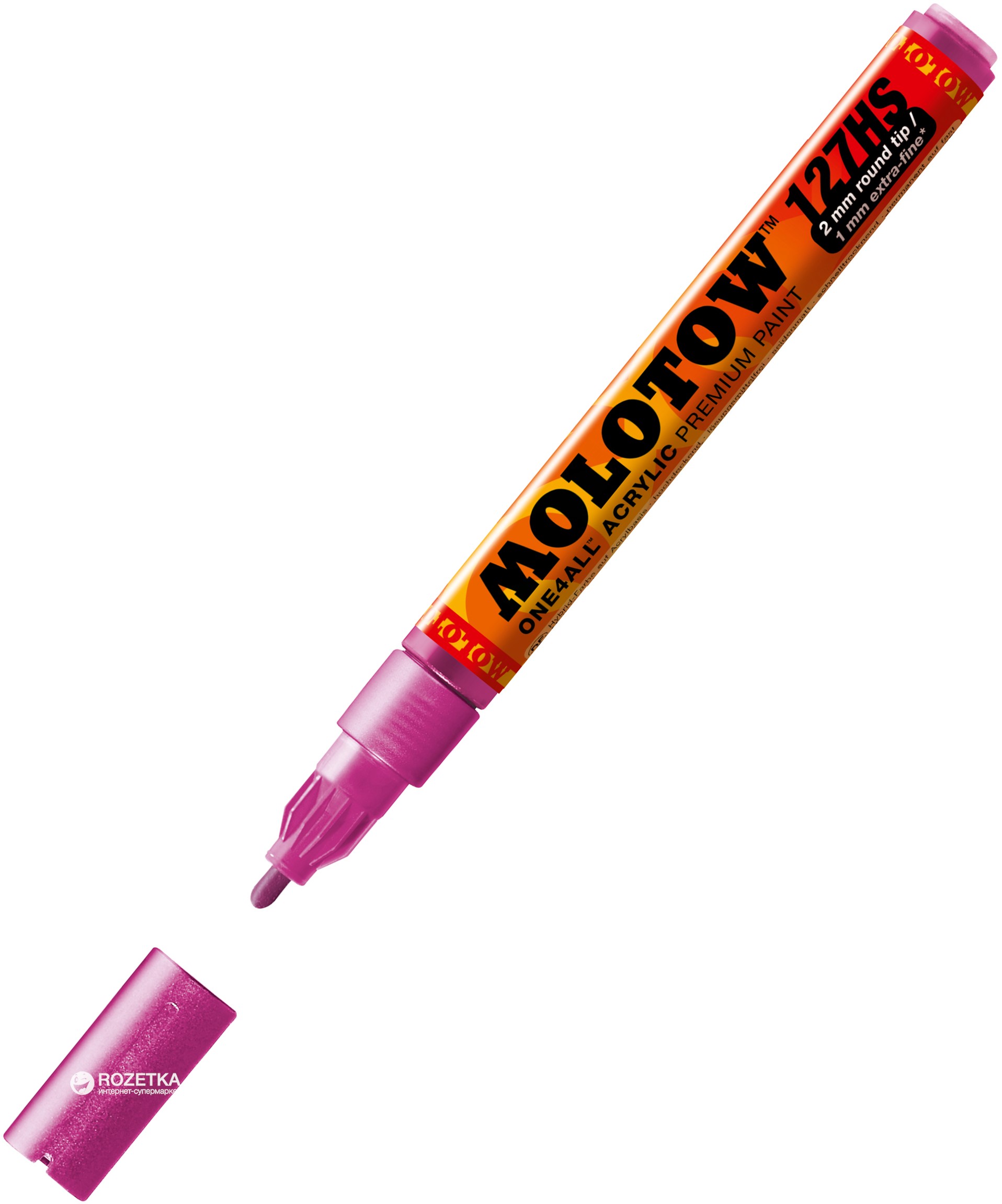 

Маркер акриловый Molotow One4All 127HS 2 мм Розовый металлик (MO127302)