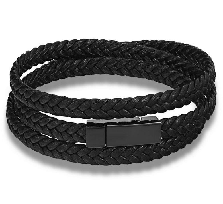

Мужской кожаный браслет Primo Long Rope с магнитной застежкой Black Primo черный