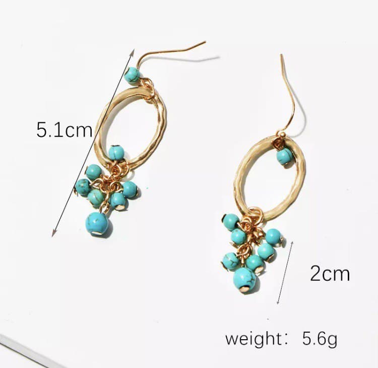 

Сережки S-Family Shine Бирюзовые бусины J200123