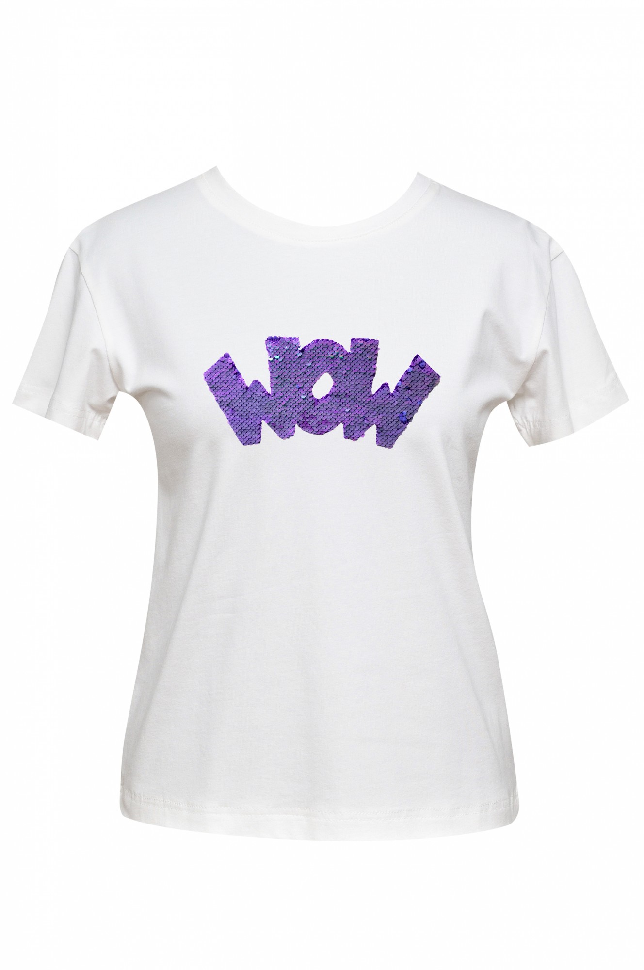 

Футболка женская белая DNA с принтом "Wow violet"